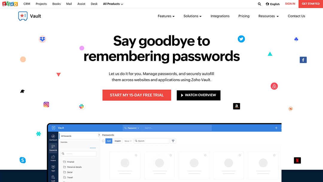 zoho-vault - 7 alternativas gratuitas a LastPass